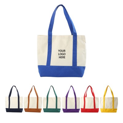 Stitched Contrast Canvas Bag