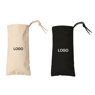 Cotton Canvas Drawstring Wine Tote Bag