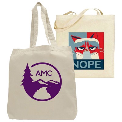 6 Oz. Natural Organic Convention Cotton Canvas Tote Bag with Gusset